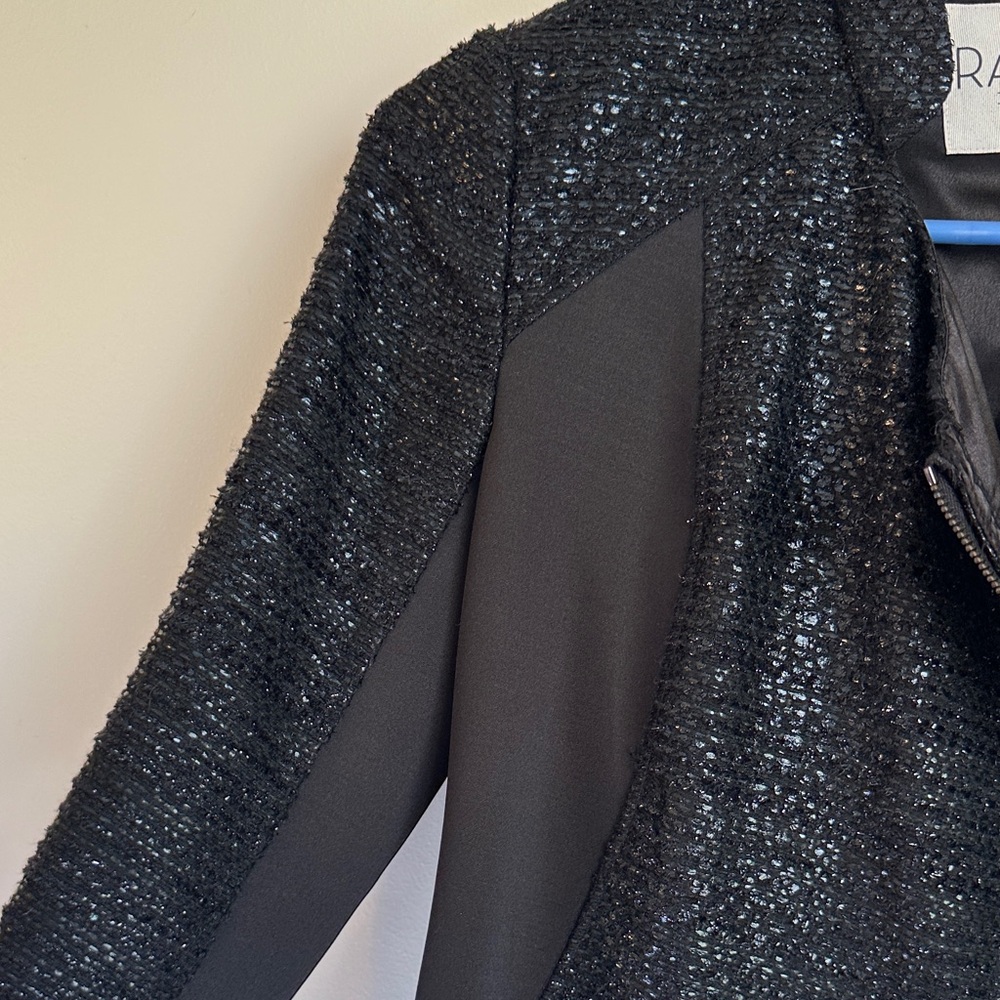 Rachel Zoe Sparkle Black Zip Blazer - Picture 6 of 9